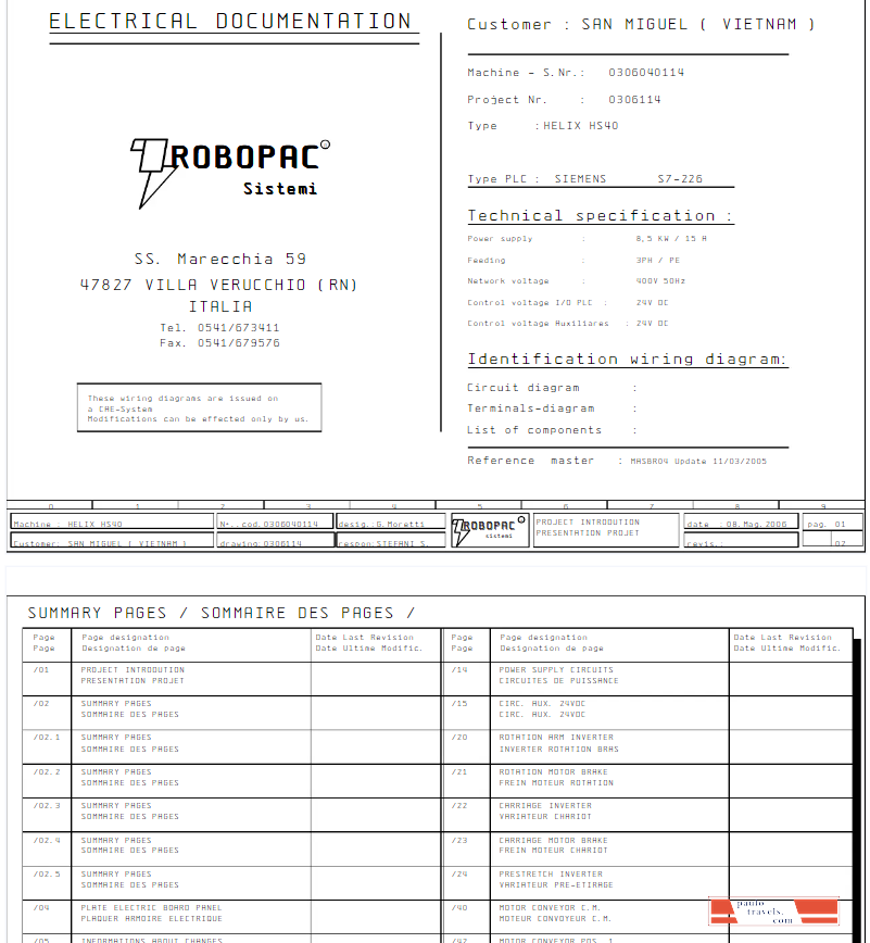 ITALY ROPOBAC SYSTEMI utility bill Word and PDF template